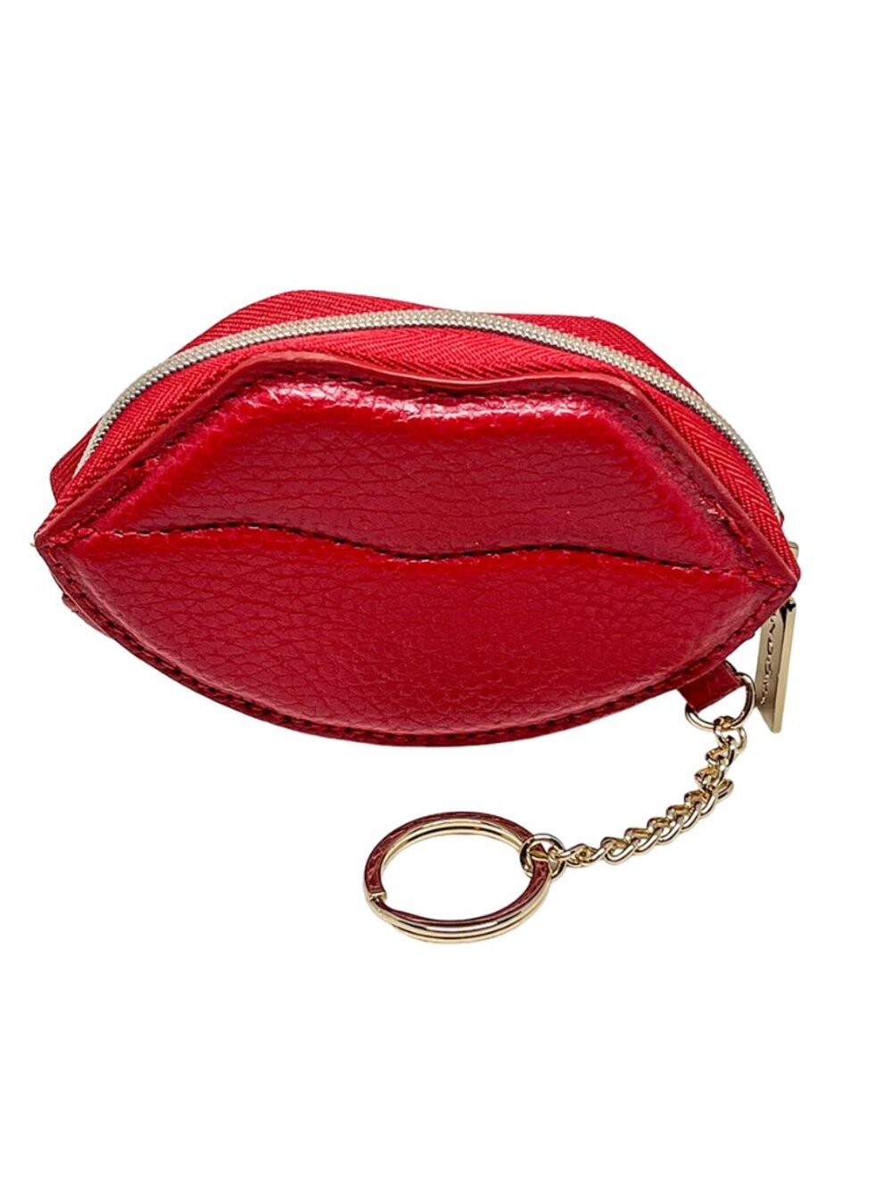 Pandora Red Lips Coin Purse Keychain Bag Charm Pebbled Leather